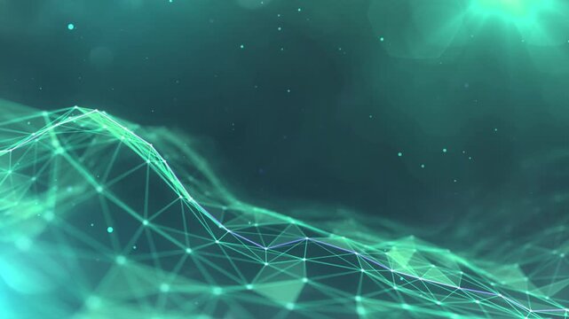Abstract Digital Data Network Plexus Technology Background Loop &ndash;  Blockchain, 4K