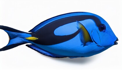 blue tang fish isolated on white background
