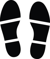 Footprints Walking Path Icon Black Vector Illustration