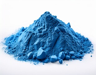 pile of blue powder isolated on a white background