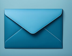 stylish blue envelope for letters and correspondence in simple design