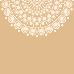 Minimalist ethnic boho mandala invitation card design with copy space