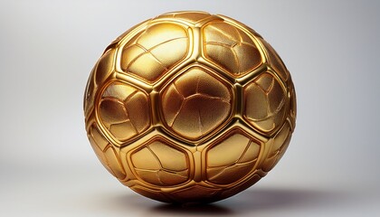 golden soccer ball isolated on a white background 3
