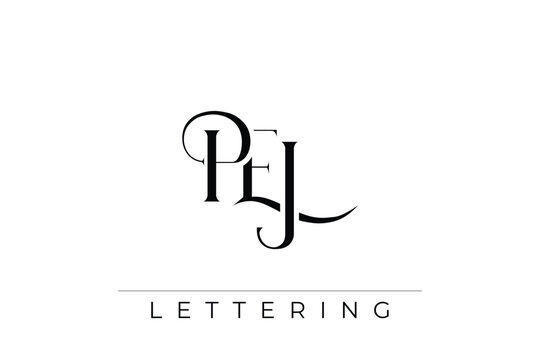 PEJ Elegant Monogram Logo Design With Decorative Lettering