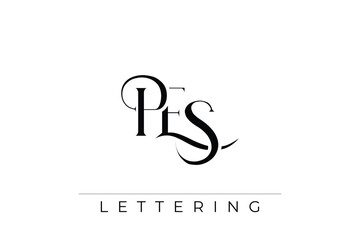 PES Elegant Monogram Logo Design With Decorative Lettering