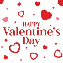 Happy valentine's day greeting with hearts and stars