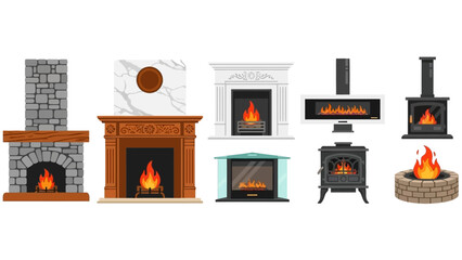 Diverse fireplace designs and styles for cozy home interiors