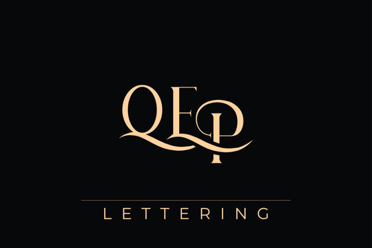 QEP Elegant Monogram Logo Design With Decorative Lettering