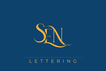 SEN Elegant Monogram Logo Design With Decorative Lettering © Mahamud