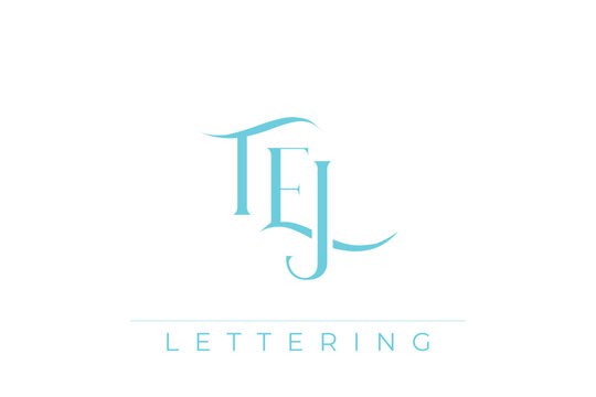 TEJ Elegant Monogram Logo Design With Decorative Lettering