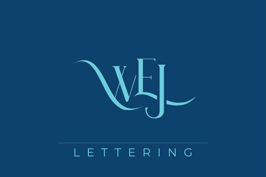 WEJ Elegant Monogram Logo Design With Decorative Lettering