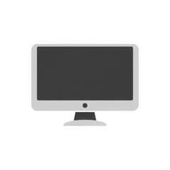Fototapeta premium Minimalist Computer Monitor Icon on White Background