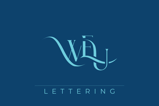 WEU Elegant Monogram Logo Design With Decorative Lettering