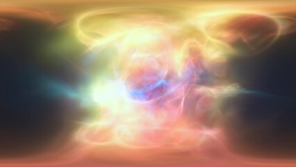 Obraz premium Abstract looped waves from lines of transparent iridescent glowing energy magical cosmic galactic wind bright abstract background