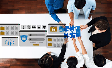 Secure login and file management interface with folder, password, and encryption icons for cybersecurity visualization Parse