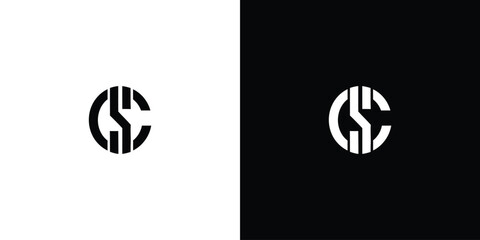 s c initial monogram vector icon illustration