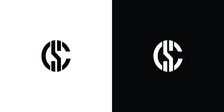 s c initial monogram vector icon illustration