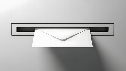 Office Filing: Envelope Sliding Out of Mail Slot Close-up