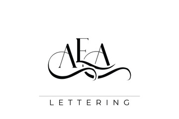 Fototapeta premium AEA Elegant Monogram Logo Design With Decorative Lettering