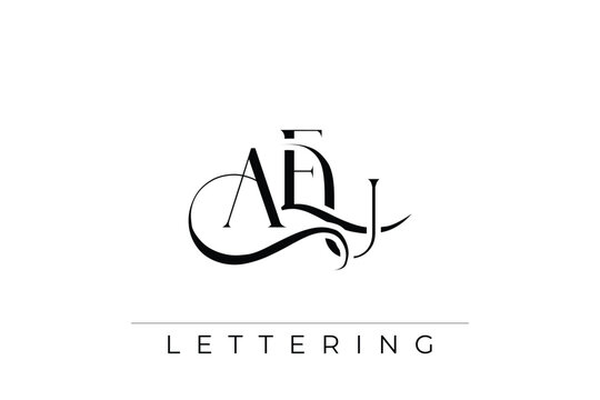 AEU Elegant Monogram Logo Design With Decorative Lettering