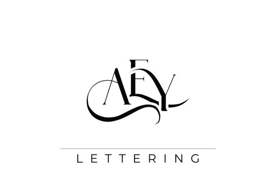 AEY Elegant Monogram Logo Design With Decorative Lettering
