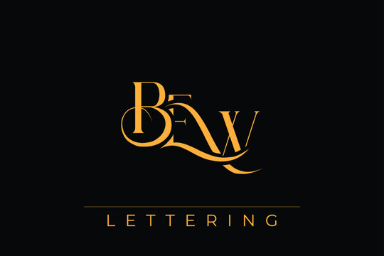 BEW Elegant Monogram Logo Design With Decorative Lettering