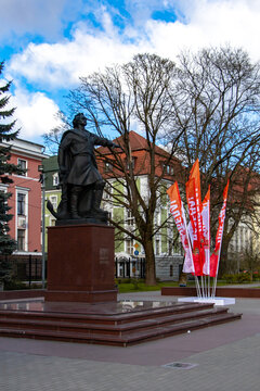 Kaliningrad, Kaliningrad Region Russia, April 06, 2025 Peter the Great monument vertical