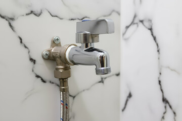 Installing washing machine water filter: Washing machine water supply shutoff valve