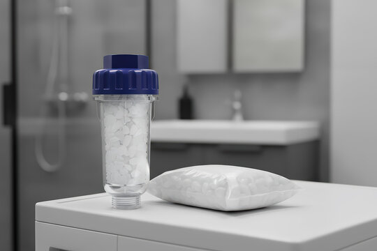 Dishwasher salt and filter cartridge