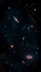 Fototapeta premium Majestic cosmic panorama reveals galaxies and star clusters a vibrant universe scene inspires awe