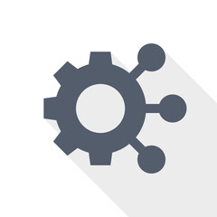 Settings gear icon with connected nodes, automation and system integration symbol