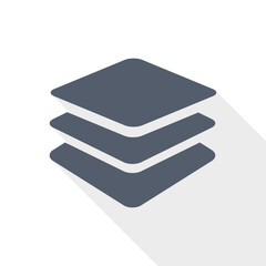 Layer stack icon symbolizing data layers, system architecture and structure