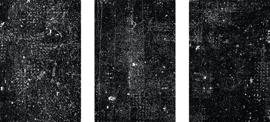 Vector grainy letterpress textures. Imprint texture grungy set. Rolled ink pressed texture. Screen print clean overlay pattern  .Fine dust pattern texture. Distressed mask overlay.