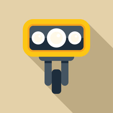 Bicycle headlight vector icon illustrating cycling safety and transport