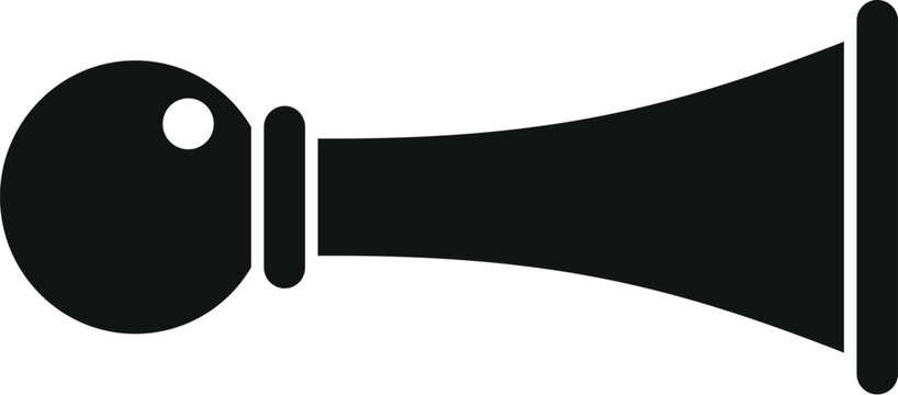 Black klaxon horn icon representing sound, warning, and alert visuals