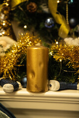 New Year's Christmas scene in a photo studio, Christmas tree, New Year's toys, New Year's decorations © VideofotKA