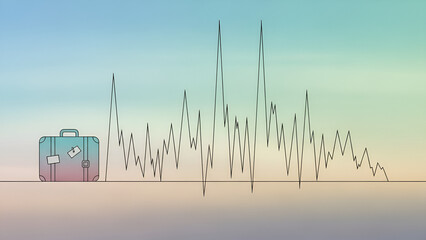 Globalsuitcaseillustratesfinancialvolatilityreflectinguncertaintyamidstgeopoliticallandscapeeconomics