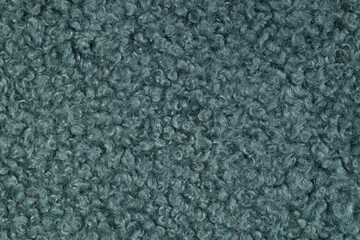 Teal Curly Soft Wool Texture Background