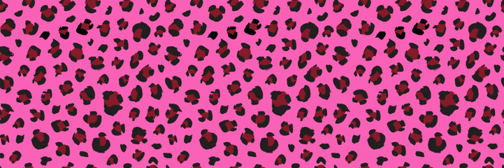 Seamless pink leopard print texture with abstract cheetah spots. Girly animal pattern background perfect for fabric, fashion design, and creative wildlife inspired illustration projects.