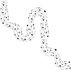 Continuous path moves through a maze layout with directional shifts and dot accents that emphasize duration and sequence.