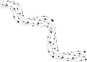 Diagonal maze uses wave paths and dots to structure directional flow.