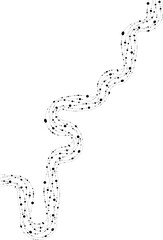 Square-based maze forms through wave motion and dot sequencing.