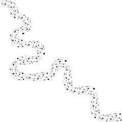 Wave-driven path traces a squared course with dots marking rhythm.