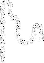 Extended zigzag path progresses with dot markers that measure distance.