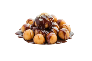 danish caramel macadamia in a white plate dessert serve on the white table in a cafe or coffee shop isolated on white background use for breakfast bake