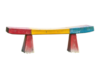 Spring See Saw in the park isolated on white background