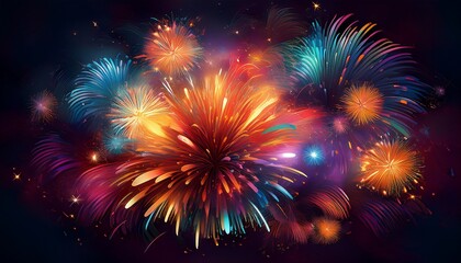 fireworks explosions on black