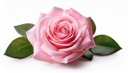 pink rose flower isolated on white background