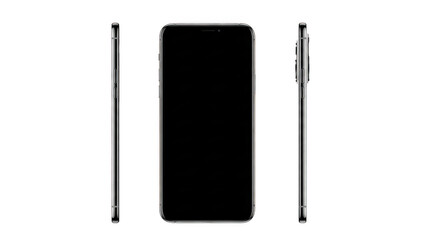 Obraz premium Modern smartphone displayed from three angles