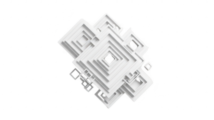 Abstract geometric shapes composition isolated on transparent background